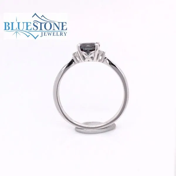 14K White Gold Created Alexandrite Ring w/ Diamonds(Size 7) Image 2 Bluestone Jewelry Tahoe City, CA