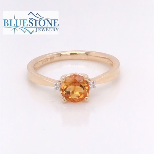 14K Yellow Gold Citrine Ring w/ Diamonds(Size 7) Image 2 Bluestone Jewelry Tahoe City, CA