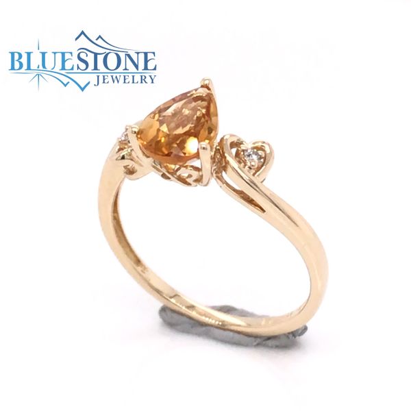 14K Yellow Gold Citrine Ring w/ Diamonds(Size 7) Image 2 Bluestone Jewelry Tahoe City, CA