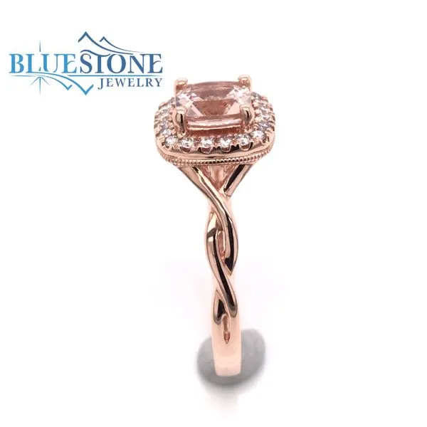 14K Rose Gold Morganite Ring w/ Diamonds (Size 7) Image 3 Bluestone Jewelry Tahoe City, CA
