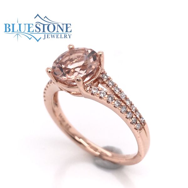 14K Rose Gold Morganite Ring w/ Diamonds (Size 7) Image 2 Bluestone Jewelry Tahoe City, CA