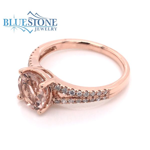14K Rose Gold Morganite Ring w/ Diamonds (Size 7) Image 4 Bluestone Jewelry Tahoe City, CA