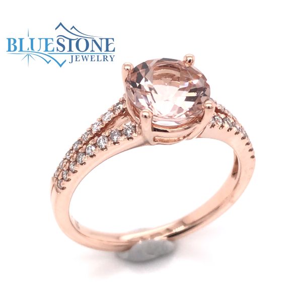 14K Rose Gold Morganite Ring w/ Diamonds (Size 7) Bluestone Jewelry Tahoe City, CA
