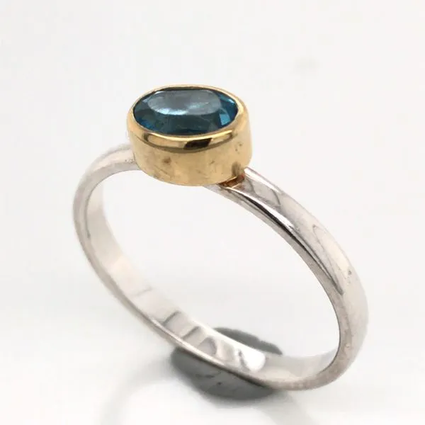 Silver with 22kt Yellow Gold Ring a Blue Topaz- Size 7 Image 3 Bluestone Jewelry Tahoe City, CA