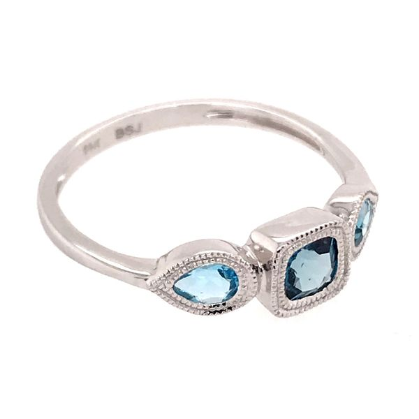 14kt White Gold London Blue and Swiss Blue Topaz Ring Image 3 Bluestone Jewelry Tahoe City, CA