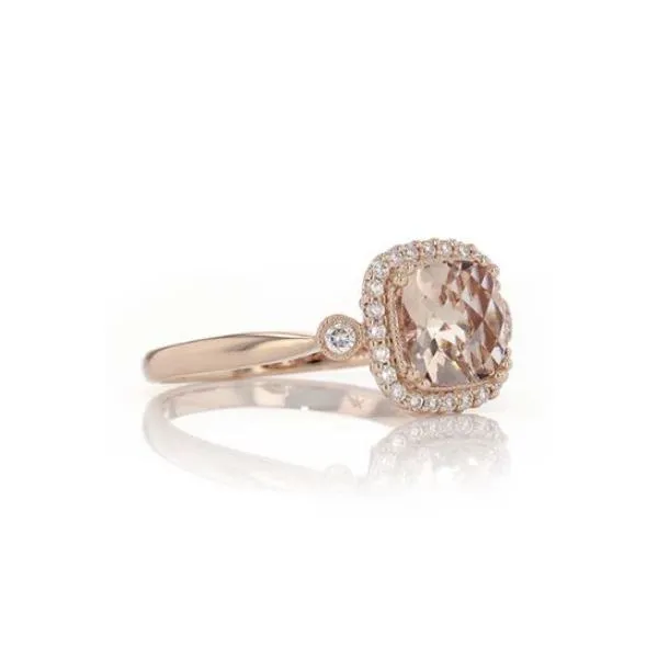 14 Karat Rosé Gold Ring with Morganite and Diamonds*size 7* Image 2 Bluestone Jewelry Tahoe City, CA