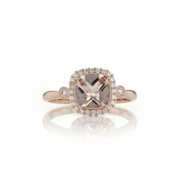 14 Karat Rosé Gold Ring with Morganite and Diamonds*size 7* Bluestone Jewelry Tahoe City, CA