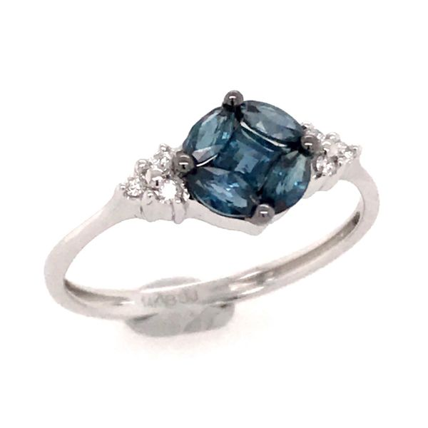 14 Karat White Gold Sapphire and Diamond Ring Bluestone Jewelry Tahoe City, CA