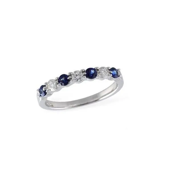 14 Karat White Gold Blue Sapphire and Diamond Ring(Size 7) Image 2 Bluestone Jewelry Tahoe City, CA