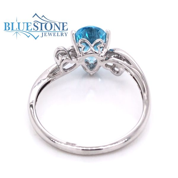 14K White Gold Blue Topaz Ring w/ Diamonds- Size 7 Image 4 Bluestone Jewelry Tahoe City, CA