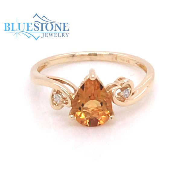 14K Yellow Gold Citrine Ring w/ Diamonds(Size 7) Bluestone Jewelry Tahoe City, CA