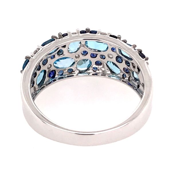 14 Karat White Gold Ring with Sky Blue Topazs, Blue Sapphires & Diamonds-size 7.75 Image 3 Bluestone Jewelry Tahoe City, CA
