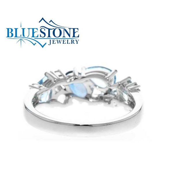 14kt White Gold Multi-Blue Topaz & Diamond Ring- Size 6 Image 4 Bluestone Jewelry Tahoe City, CA