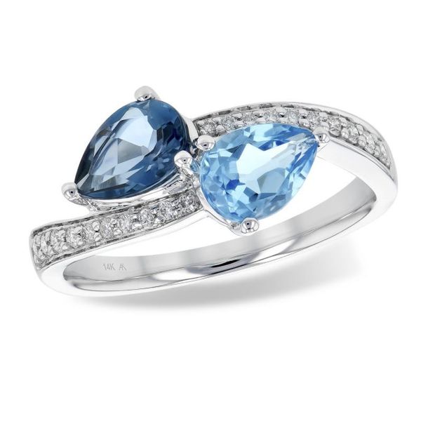 14kt White Gold Ring with Topaz and Diamonds- size 7 Bluestone Jewelry Tahoe City, CA