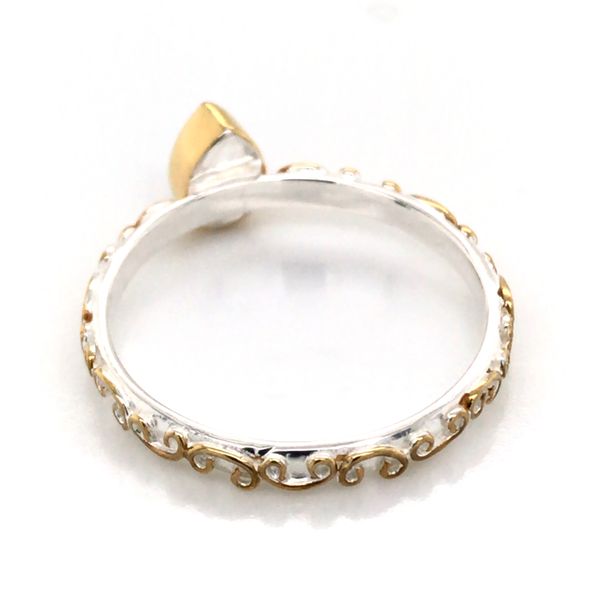 Silver & Gold Ring with Moonstone- Size 7 Image 3 Bluestone Jewelry Tahoe City, CA