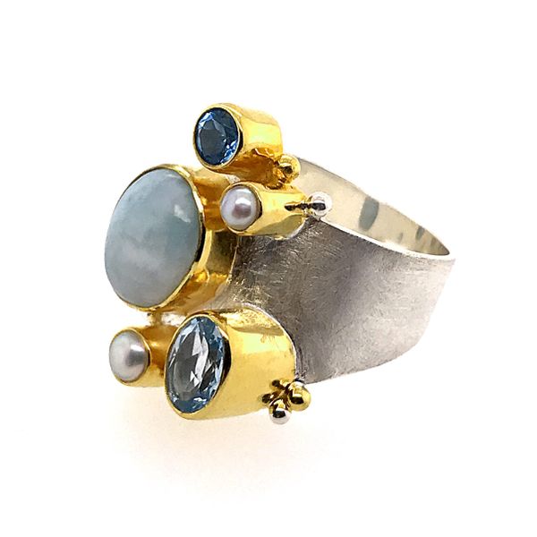 Two-Tone Sterling Silver & 22 Karat Yellow Gold Vermeil Fashion Ring w Image 2 Bluestone Jewelry Tahoe City, CA