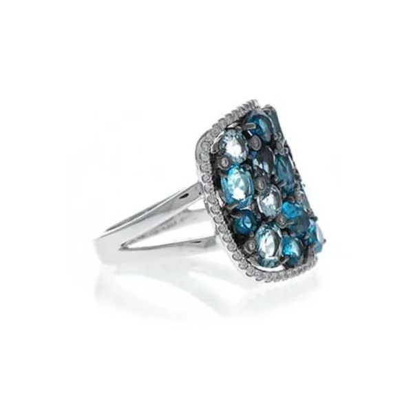 14 Karat White Gold Ring with 3.78 Carats of Sky Blue, London Blue & S Image 3 Bluestone Jewelry Tahoe City, CA