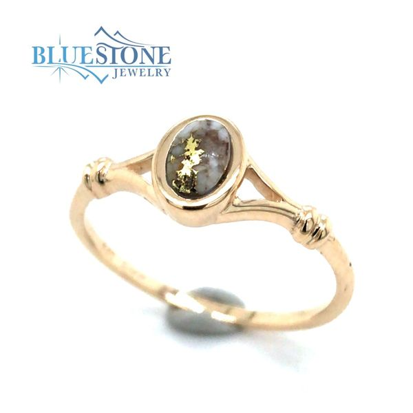 14K Yellow Gold Ring w/ Gold Quartz- Ring size 6.75 Image 2 Bluestone Jewelry Tahoe City, CA