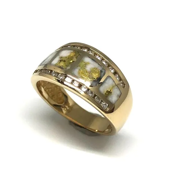 14 Karat Yellow Gold Ring with Gold Quartz and Diamonds Image 2 Bluestone Jewelry Tahoe City, CA