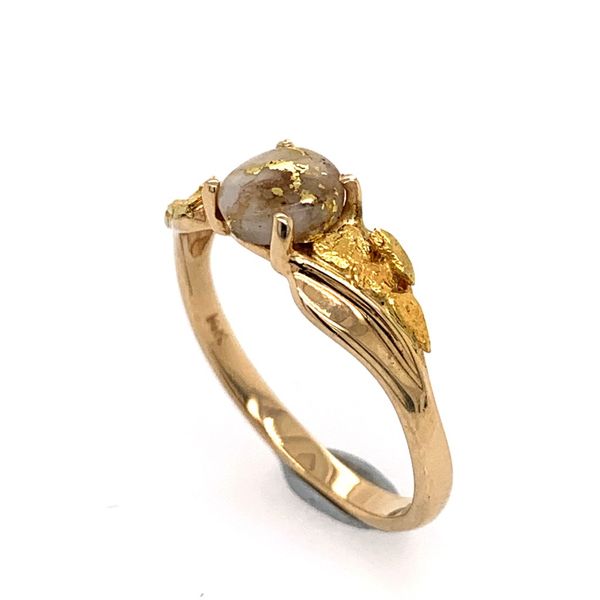 14K Yellow Gold Ring w/ Gold Quartz & Gold Nuggets Image 2 Bluestone Jewelry Tahoe City, CA
