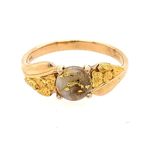 14K Yellow Gold Ring w/ Gold Quartz & Gold Nuggets Bluestone Jewelry Tahoe City, CA