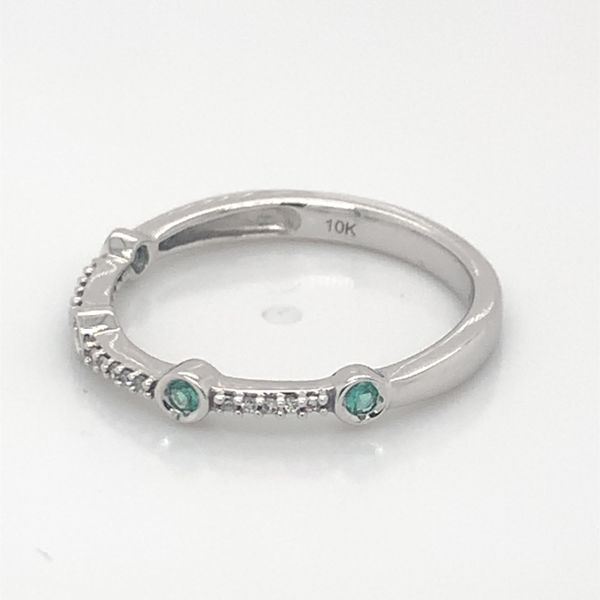 10K White Gold Ring/Band w/Emeralds & Diamonds Image 2 Bluestone Jewelry Tahoe City, CA