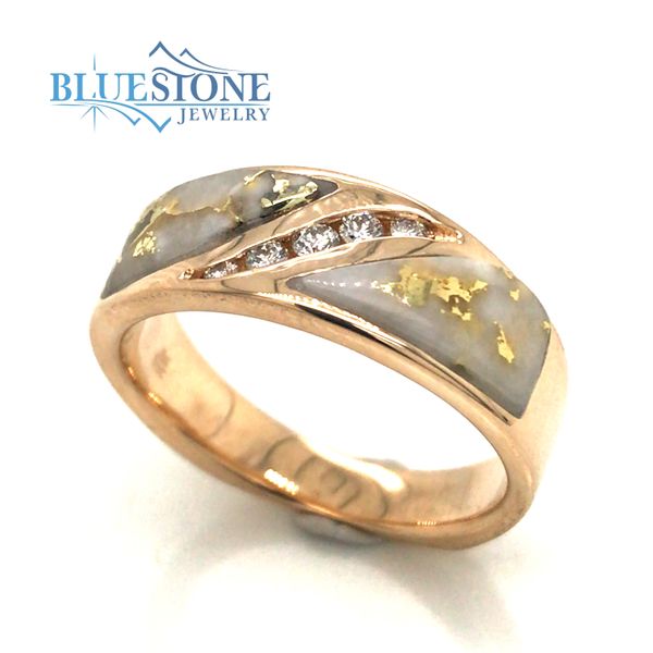 14 Karat Yellow Gold Diamond and Gold Quartz Ring Image 2 Bluestone Jewelry Tahoe City, CA