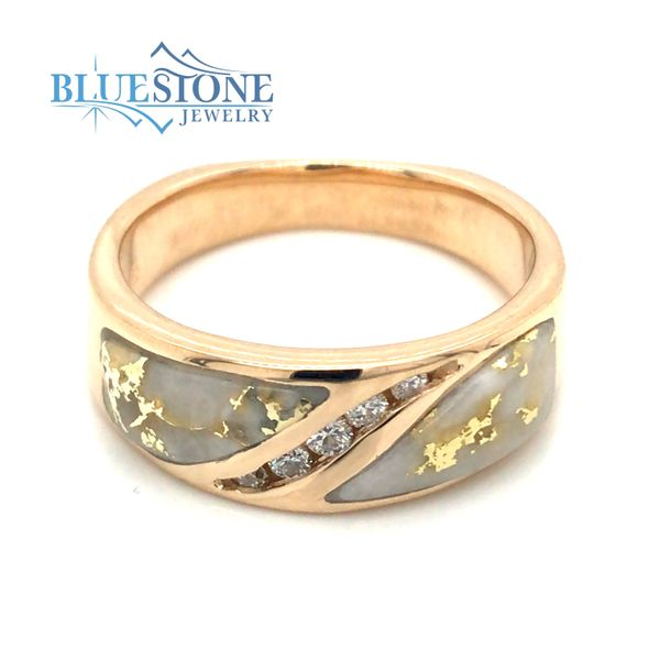 14 Karat Yellow Gold Diamond and Gold Quartz Ring Image 3 Bluestone Jewelry Tahoe City, CA