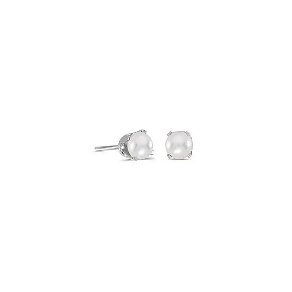 14 Karat White Gold 4mm Pearls Stud Earrings Bluestone Jewelry Tahoe City, CA