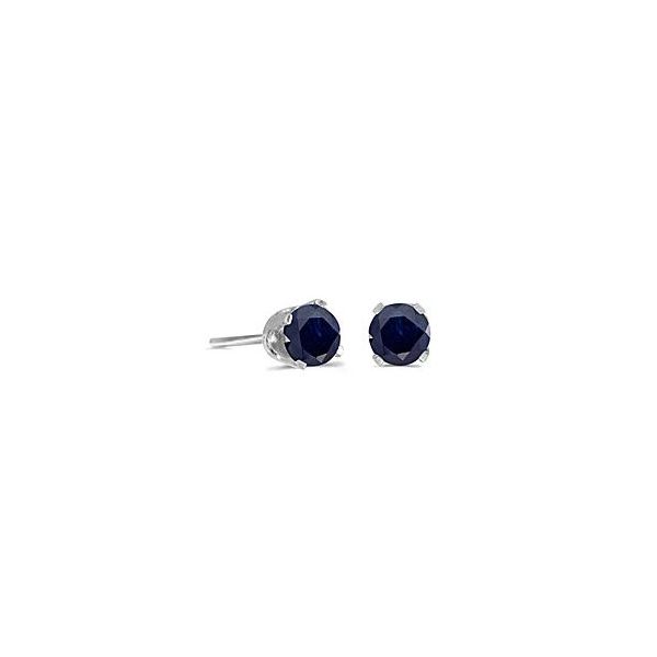 14 Karat White Gold 4mm Blue Sapphires Stud Earrings Bluestone Jewelry Tahoe City, CA