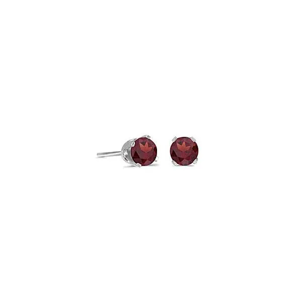 14 Karat White Gold 5mm Garnet Stud Earrings Bluestone Jewelry Tahoe City, CA