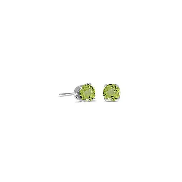 14 Karat White Gold 5mm Peridot Stud Earrings Bluestone Jewelry Tahoe City, CA