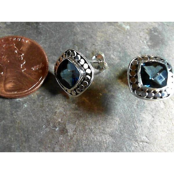 Sterling Silver Earrings with Two London Blue Topazes Image 2 Bluestone Jewelry Tahoe City, CA