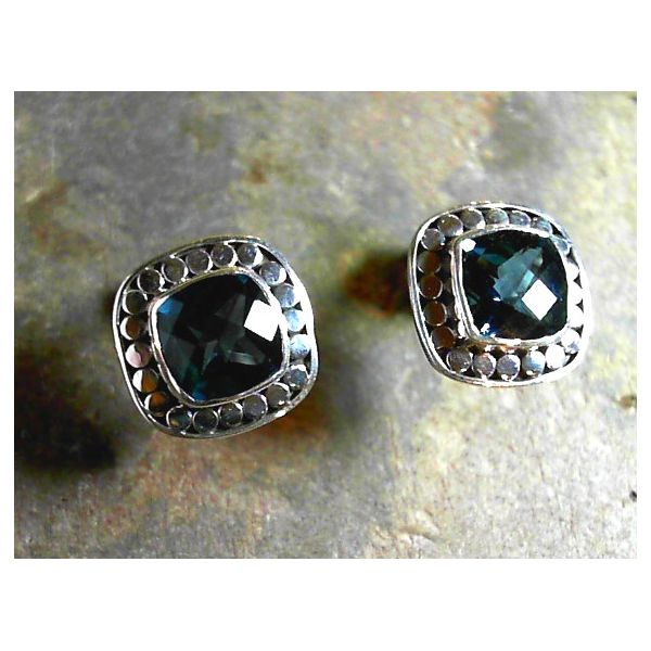 Sterling Silver Earrings with Two London Blue Topazes Bluestone Jewelry Tahoe City, CA