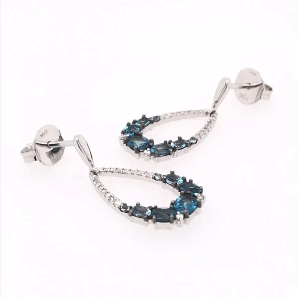 14 Karat White Gold Topaz and Diamond Earrings Image 4 Bluestone Jewelry Tahoe City, CA