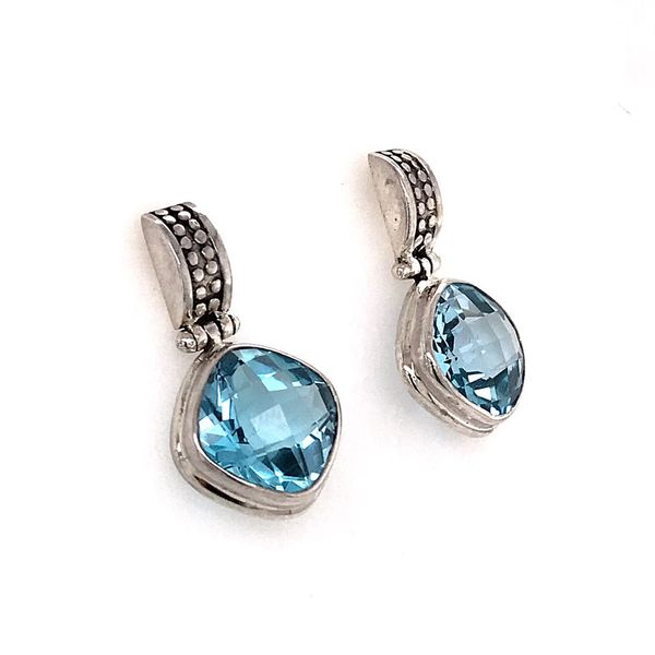 Sterling Silver Blue Topaz Post Earrings Image 2 Bluestone Jewelry Tahoe City, CA