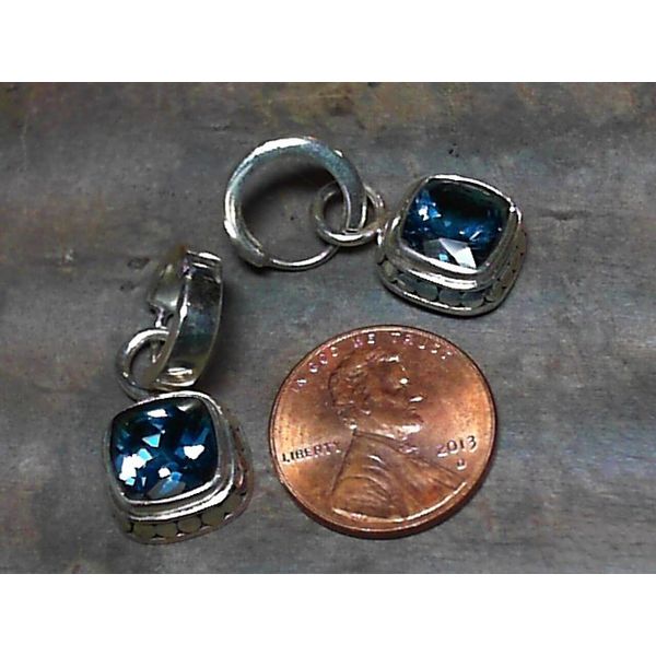 Sterling Silver Earrings with Two London Blue Topazes Image 2 Bluestone Jewelry Tahoe City, CA