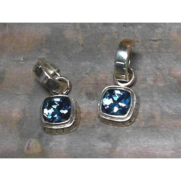 Sterling Silver Earrings with Two London Blue Topazes Bluestone Jewelry Tahoe City, CA