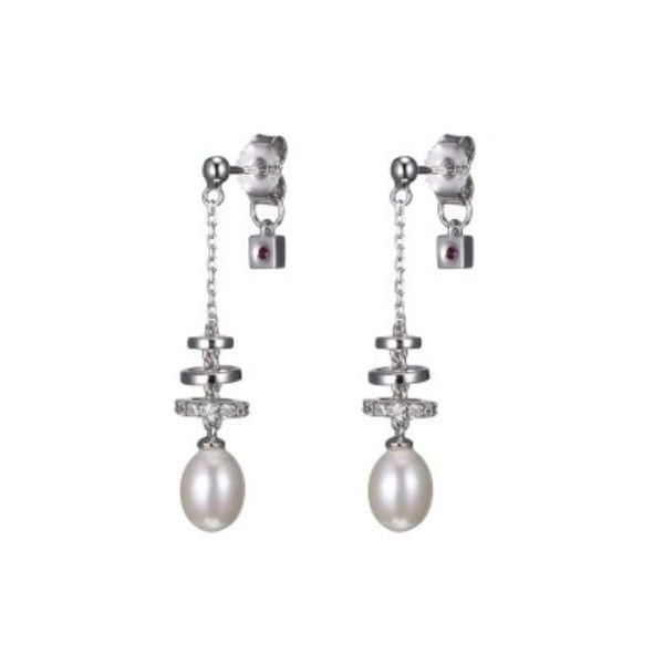 Silver w/ Rhodium Plating Earring w/ Pearls & CZ's Bluestone Jewelry Tahoe City, CA
