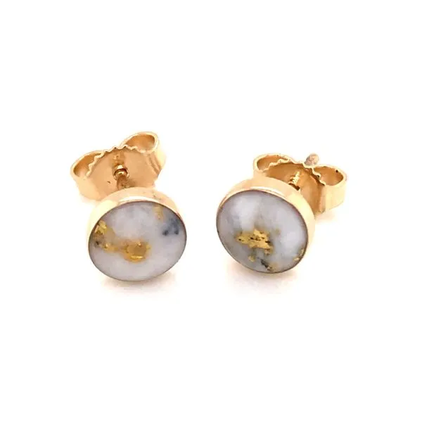 14kt YG Gold Quartz Earrings 6mm Bluestone Jewelry Tahoe City, CA