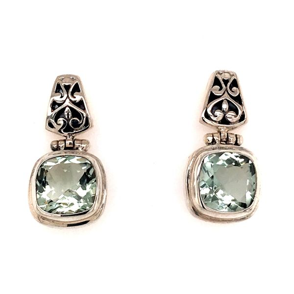 Sterling Silver Earrings w/ Green Amethyst gemstones Bluestone Jewelry Tahoe City, CA