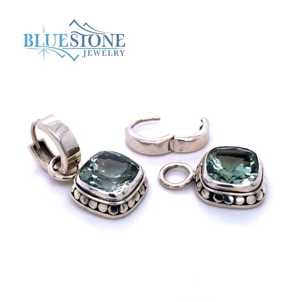 Sterling Silver Earrings w/Green Amethysts Image 2 Bluestone Jewelry Tahoe City, CA