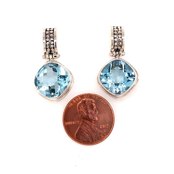 Sterling Silver Blue Topaz Post Earrings Image 3 Bluestone Jewelry Tahoe City, CA