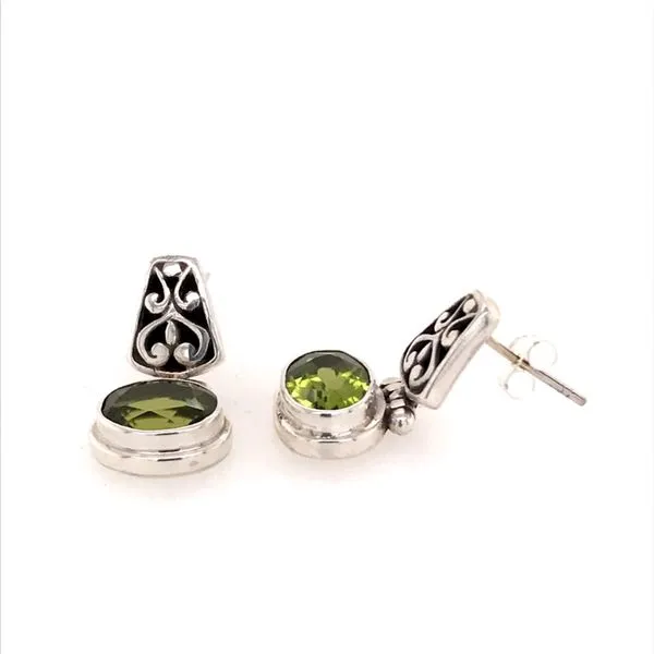 Sterling Silver Post Earrings with Two Oval Peridots Image 3 Bluestone Jewelry Tahoe City, CA