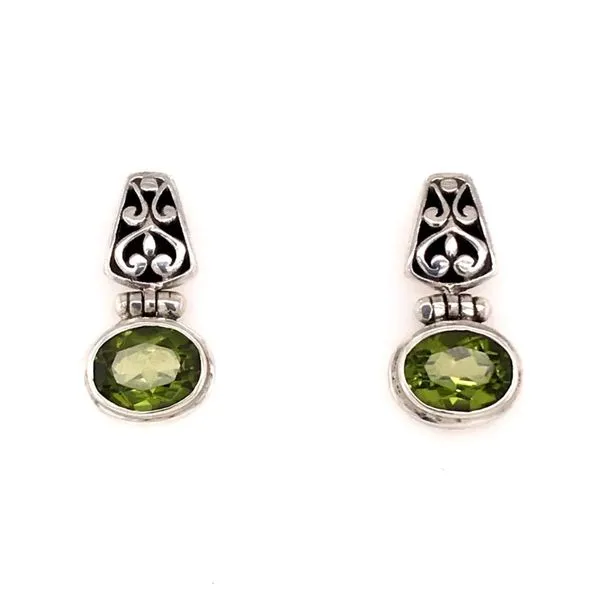 Sterling Silver Post Earrings with Two Oval Peridots Bluestone Jewelry Tahoe City, CA