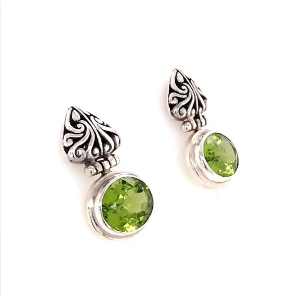 Sterling Silver Post Earrings with Two Oval Peridots Image 2 Bluestone Jewelry Tahoe City, CA