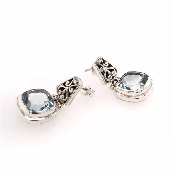 Silver Blue Topaz Earrings Image 2 Bluestone Jewelry Tahoe City, CA