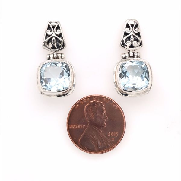 Silver Blue Topaz Earrings Image 3 Bluestone Jewelry Tahoe City, CA