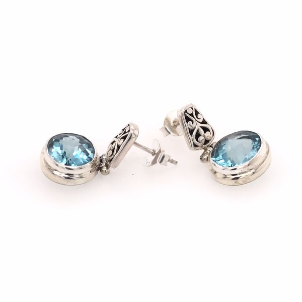 Silver Blue Topaz Earrings Image 2 Bluestone Jewelry Tahoe City, CA