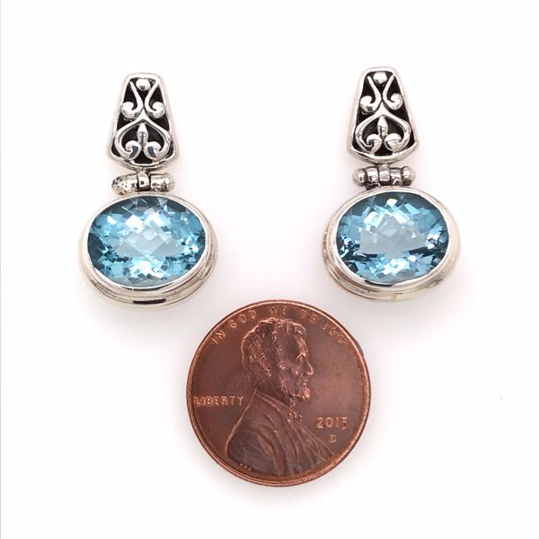 Silver Blue Topaz Earrings Image 3 Bluestone Jewelry Tahoe City, CA